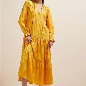 NWT Maeve by Anthropologie Pink Tiered Maxi Dress